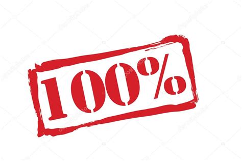 100 Percent Red Rubber Stamp Vector Over A White Background — Stock