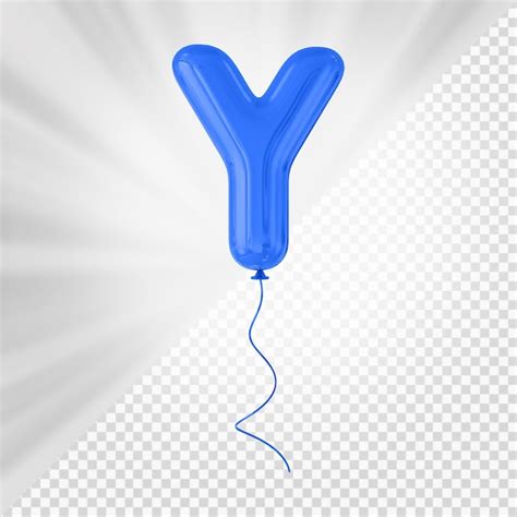 Premium Psd Blue Balloon Letter Y
