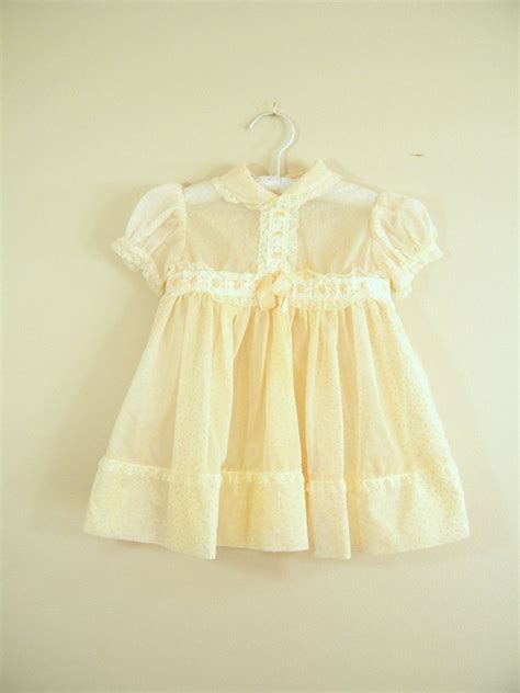 Vintage 1950s Baby Dress Dotted Swiss Sheer Cream