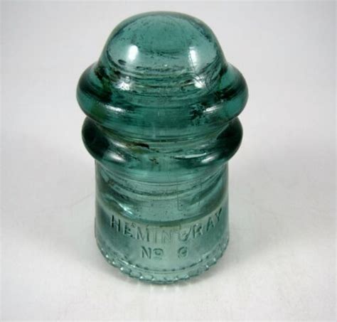 Vintage Hemingray No 9 Lt Green Aqua Glass Insulator Patent May 2 1893 Ebay