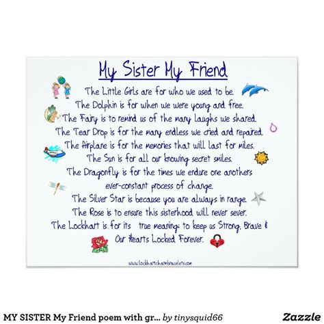 my sister my friend poem with graphics invitation zazzle friend poems poems sisters