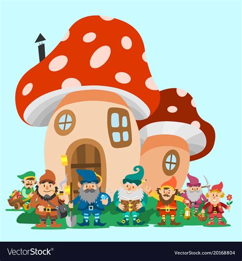 Fairy Tale Fantastic Gnome Dwarf Elf Character Vector Image