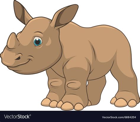 Cute Little Rhino Royalty Free Vector Image Vectorstock Милые