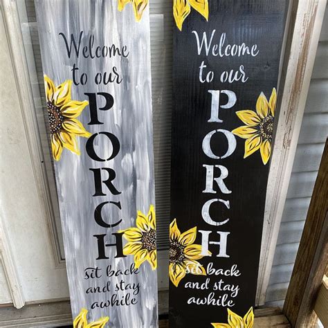 Welcome Porch Stencil Vertical For Painting Wood Signs Etsy In 2020