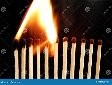 Matches In Fire Stock Photo Image Of Detail Black Sticks 1343152