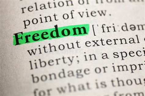 Freedom Stock Photo Image Of Free Word Dictionary