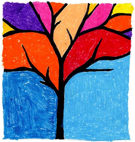 Easy Fall Tree Drawing · Art Projects For Kids