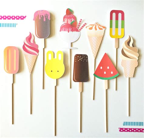 Photo Booth Ice Cream Party Props Photobooth By Littleretreats