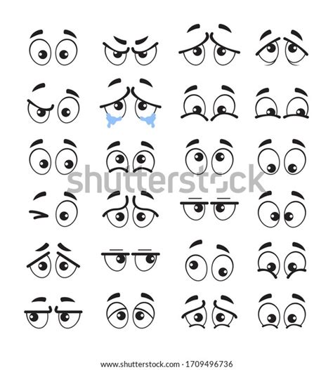 Cartoon Eyes Emotion Characters Isolated Set Stock Vector Royalty Free