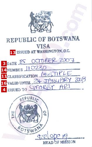 Botswana Visa Documents Required Embassy N Visa
