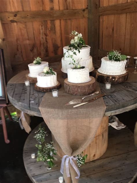Rustic Wedding Cake Table At The Hideaway Wedding Cake Table Cake