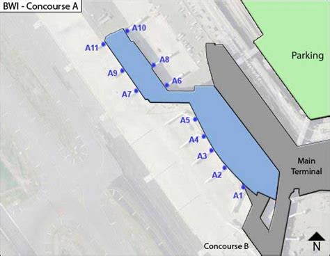 Baltimore Washington Airport Bwi Concourse A Map