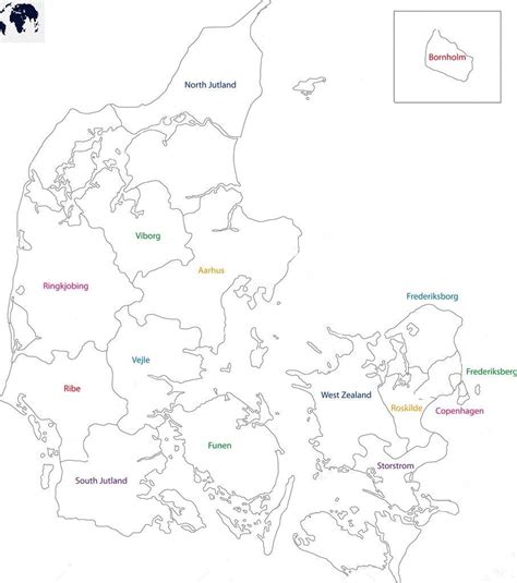 Printable Blank Denmark Map With Outline Transparent Map Denmark Map