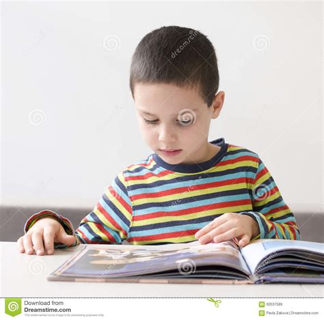 Child Reading A Book Stock Image Image Of Inside Concentration 60537589