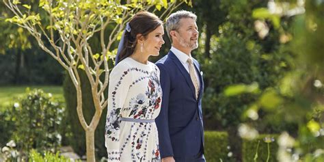 Crown Princess Mary Of Denmark Wore A Floral Gown To The Jordan Royal Wedding