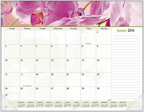 At A Glance Visual Organizer 30percent Recycled Desk Pad Calendar 22 X