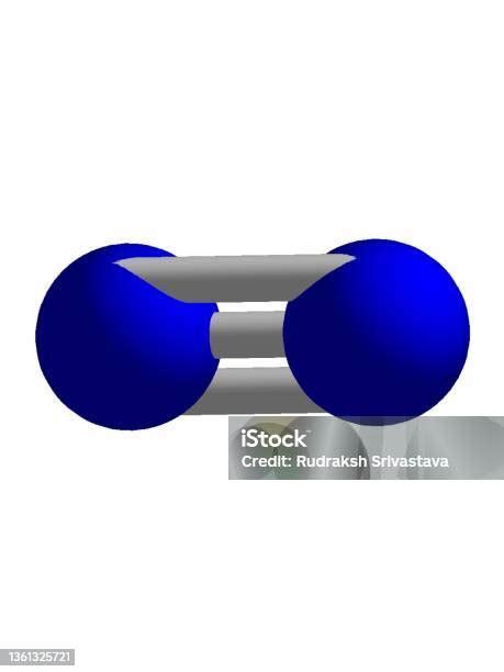 Estructura Molecular De Nitrógeno 3d Aislada Sobre Una Molécula De Átomo De Química De Fondo
