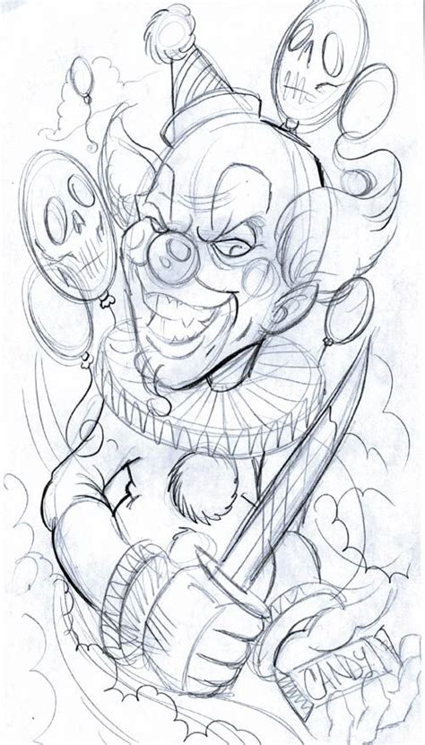 Tekening Killer Clown Free Printable Evil Clown Drawings Badass