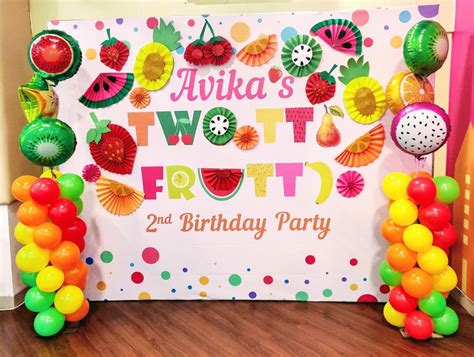Twotti Frutti Backdrop In 2022 Fruit Birthday Party 2nd Birthday