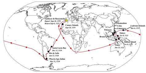 Voyage Of Magellan Map