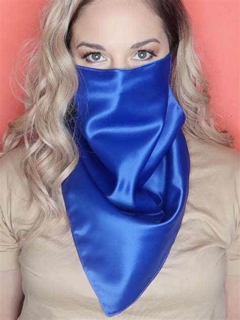 4 In 1 Scarf Face Mask Double Faced Satin Scarf Face Mask Nose Etsy
