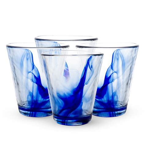 bormioli rocco murano cobalt blue cooler glasses 14 7 8 oz set of 4 blue drinking glasses