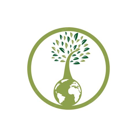 Premium Vector Globe Tree Vector Logo Design Template