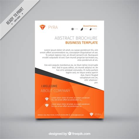 Free Vector Abstract Brochure Template With Orange Elements