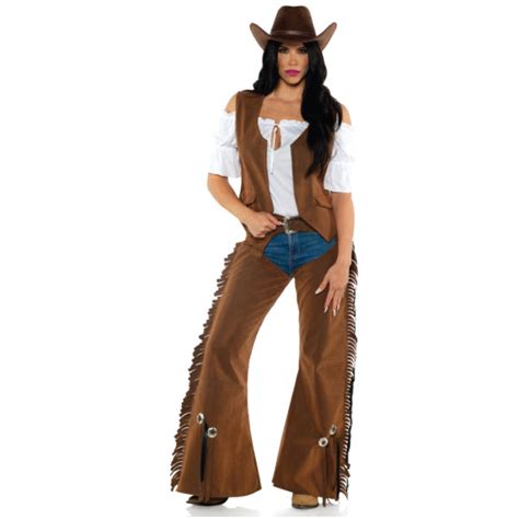 Cowgirl Chaps Vest Adult Costume Gypsy Treasure Costumes Cosmetics