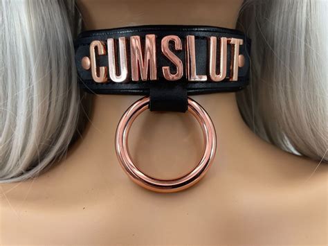 luxury bdsm fetish bondage cumslut collar real cowhide padded 30mm wide lockable ebay