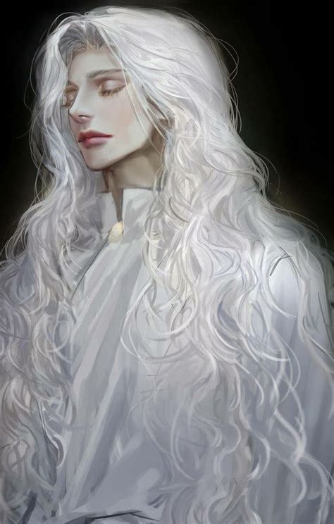 pin by ･ v ･ on love for all things art in 2023 white hair anime guy long white hair