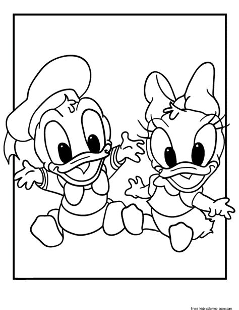 Gambar Baby Disney Character Coloring Pages Home Printable Donald Daisy