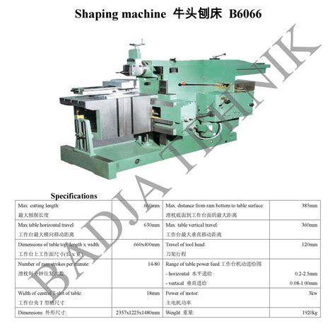 Mesin Sekrap Shaping Machine Badja Tehnik Machinery