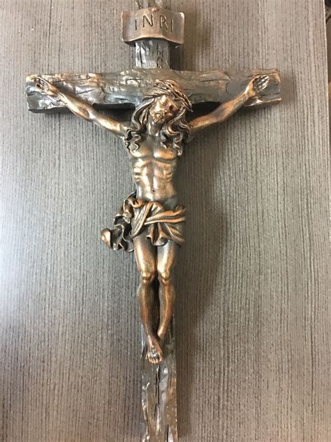 95″ Bronze Wall Crucifix St Anthonys Catholic T Shop