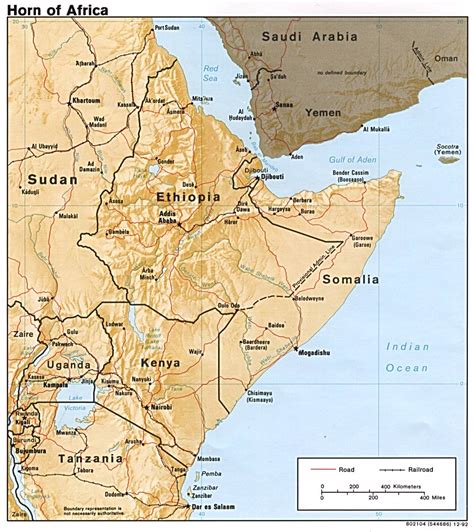 Eastern Africa Physical Map