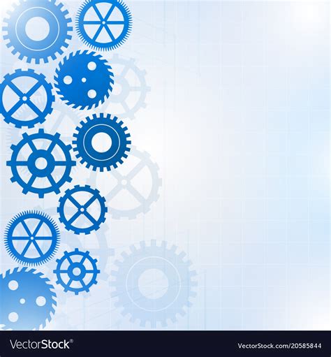 Blue Gears On The White Background Royalty Free Vector Image