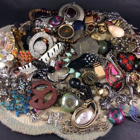 Broken Jewelry Lot From Vintage To Modern 85 Pieces For Upcycling