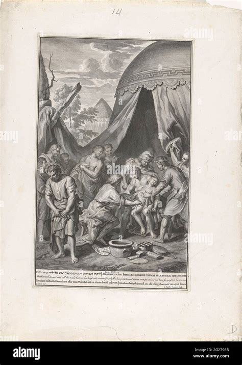Circumcision Of Ismael Abraham Throws His Son Ismaël Helped By The