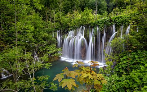 National Park Plitvice Lakes Waterfalls Croatia Landscape Wallpapers Hd