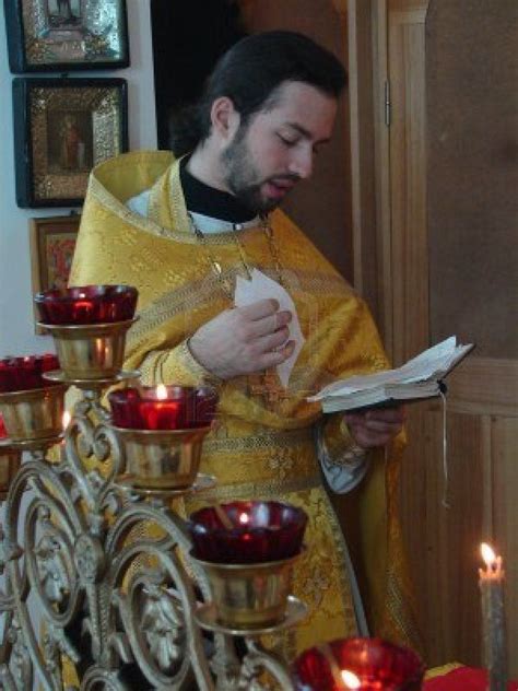 Russian Orthodox Priest Reading Holy Gospel Orthodox Priest Russian