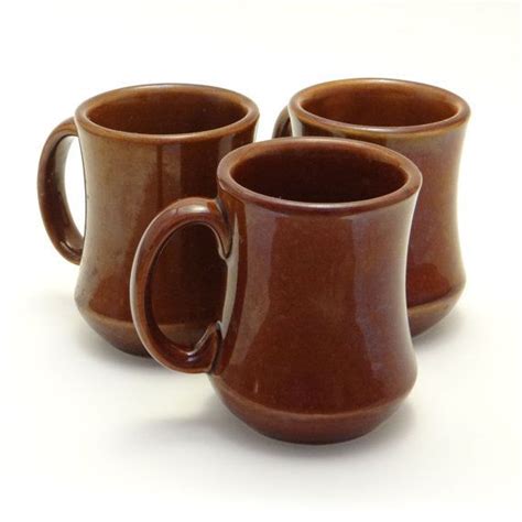 Retro Brown Diner Style Coffee Mugs Set
