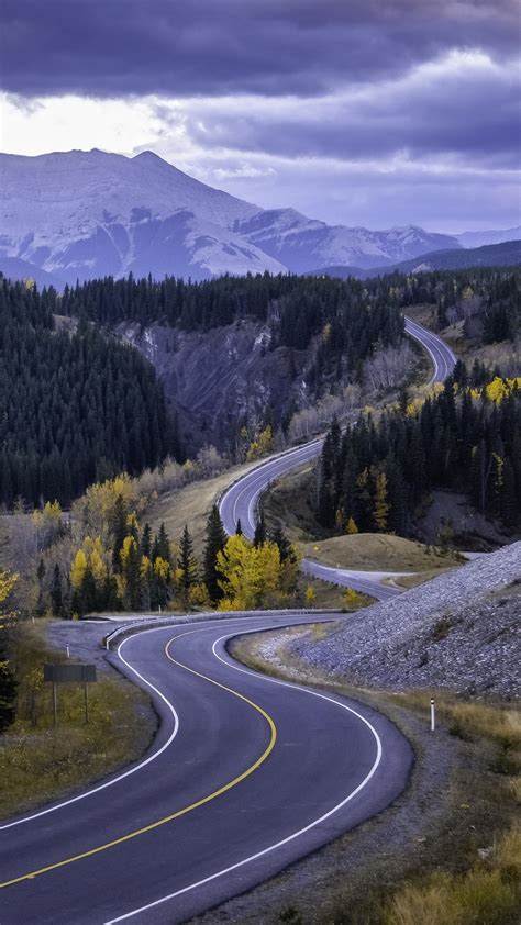 Curved Roadways Between Mountain Under Cloudy Sky 4k Hd Nature