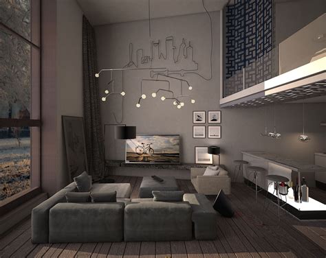 Dark Interior Style - Modern Luxury Living Room Ideas - RooHome