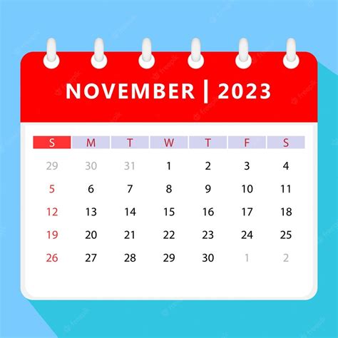 Premium Vector November 2023 Calendar Template Vector Design