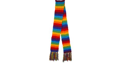 Rainbow Hand Knitted Woolen Long Neck Scarf Scarf Shawls