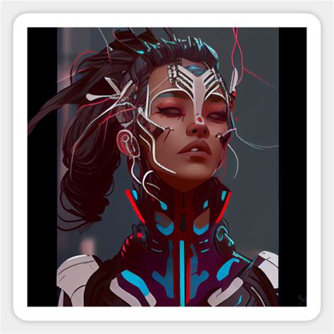 Cyberpunk Queen Futuristic Female Art Cyberpunk Sticker Teepublic