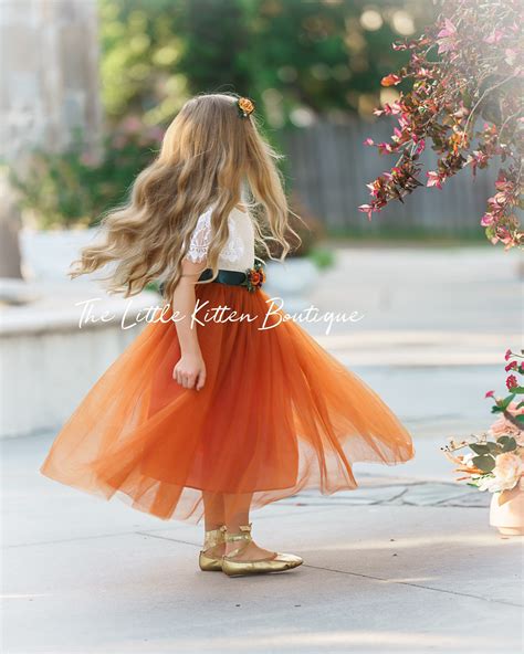 Burnt Orange Flower Girl Dress Fall Flower Girl Dress For Etsy