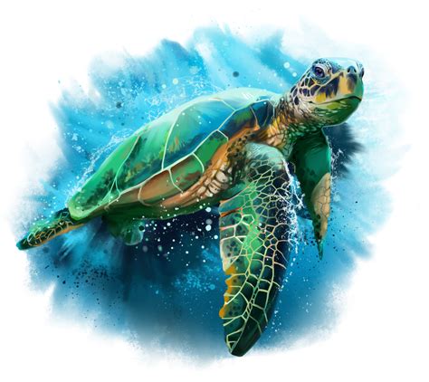 Green Sea Turtle By Kajenna Sea Turtle Painting Sea Turtle Art Sea
