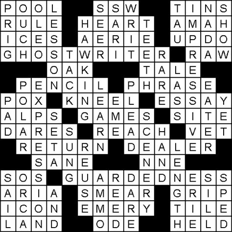 Solution For Crossword Puzzle Of August 12 2022