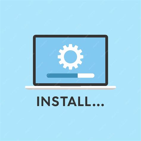 Premium Vector Install Programm Icon In Flat Style Software Upgrade